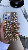Taş Detaylı İphone Telefon Kılıfı Gold
