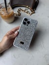 Taşlı İphone Telefon Kılıfı Gümüş