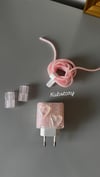 Taşlı Kalp Şarj Koruyucu Pembe
