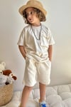 Basic Cepli Krem Şortlu Takım