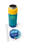Coral High Kids Lacivert Çivit Robot Desenli Pipetli ve Direkt İçim Çelik Termos 500 ml 31918