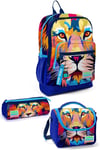 Coral High Kids Lacivert Saks Aslan Desenli 3'lü Okul Çanta Seti SET0123741