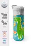 Coral High Kids Mavi Yeşil Dinozor Desenli Pipetli ve Direkt İçim Çelik Termos 500 ml 31798