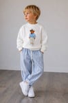 Erkek Çocuk 2 İplik Pantolon Keten Teddy Mavi Takım