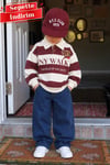 Erkek Çocuk Polo Yaka Teddy Denim Bordo  Takım