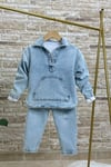 Kanguru Cepli Denim Sweat