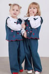 Kız Çocuk 3.lü Denim Kalpli Takım