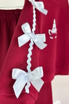 Kız Çocuk  3 İplik Bowtie Bordo Takım