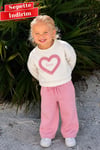 Kız Çocuk 3 İplik Love Pembe Takım