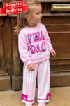 Kız Çocuk 3 İplik Sweat Cotton Pantolon Pizza Takım