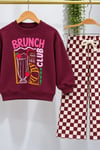 Kız Çocuk Brunch Bordo 3 İplik Takım