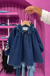 Kız Çocuk Denim Nakışlı Elbise