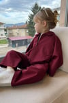 Kız Çocuk Fermuarlı Ceketli Bordo Takım