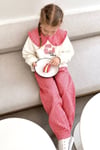 Kız Çocuk Gabardin Pantolonlu Ayıcıklı Pötikare Takım