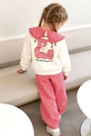 Kız Çocuk Gabardin Pantolonlu Ayıcıklı Pötikare Takım