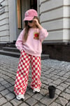 Kız Çocuk Gabardin Pantolonlu Pembe  Red Favs  Takım