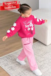Kız Çocuk Gabardin Pantolonlu Unicorn Çiçekli Takım