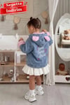 Kız Çocuk İçi Peluş Kot Mont Pembe