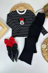 Kız Çocuk Minnie Siyah Taytlı Takım