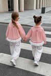 Kız Çocuk Pinterest Model Gabardin Pembe Takım