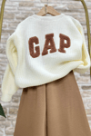 Kız Çocuk Triko Ekru Kahve Gap Takım