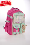 Tavşan Figürlü Çok Bölmeli Ilkokul Sırt Çantası Fuşya 