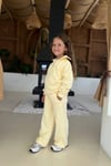 Unisex 3 İplik Balıkçı Yaka Fermuarlı Sarı Takım