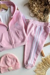 Unisex 3 İplik Fermuarlı Adids Pembe Takım