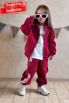 Unisex 3 İplik Fermuarlı Bordo Cepli Takım