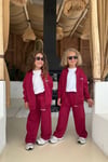 Unisex 3 İplik Fermuarlı Bordo Takım