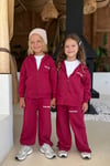 Unisex 3 İplik Stay Kind Kapüşonlu Bordo Takım