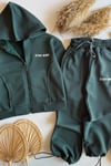 Unisex 3 İplik Stay Kind Kapüşonlu Yeşil Takım
