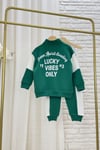 Unisex Balıkçı Yaka  Lucky  Baskılı 3 İplik Takım