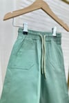 Unisex Basic Çizgili Yeşil Canvas Pantolon Takım