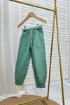 Unisex Basic Çizgili Yeşil Canvas Pantolon Takım