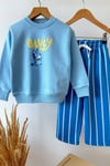 Unisex Bluey Mavi Çizgili Takım