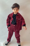 Unisex Bordo Denim Takım