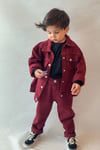 Unisex Bordo Denim Takım