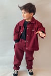 Unisex Bordo Denim Takım