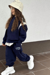 Unisex Çocuk 3 İplik Chons Lacivert  İkili Takım