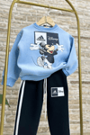 Unisex Çocuk Şardonlu Adids Mavi Siyah Takım