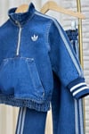 Unisex Fermualı Dik Yaka Adids Denim Takım