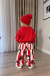 Unisex Gabardin Pantolonlu Kırmızı Köpekli Takım