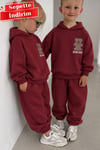 Unisex Kapüşonlu Bordo Bear Baskılı Takım