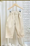 Unisex Krem Kanvas Baloon Pantolon