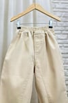 Unisex Krem Kanvas Baloon Pantolon