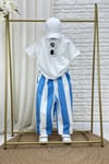 Unisex Laciel Baloon Mavi Çizgili Jean Pantolon