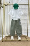 Unisex Laciel Baloon Yeşil Çizgili Jean Pantolon