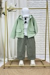 Unisex Laciel Baloon Yeşil Çizgili Jean Pantolon