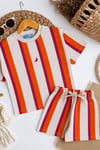 Unisex  Laciel Biberli Orenj Şortlu Takım